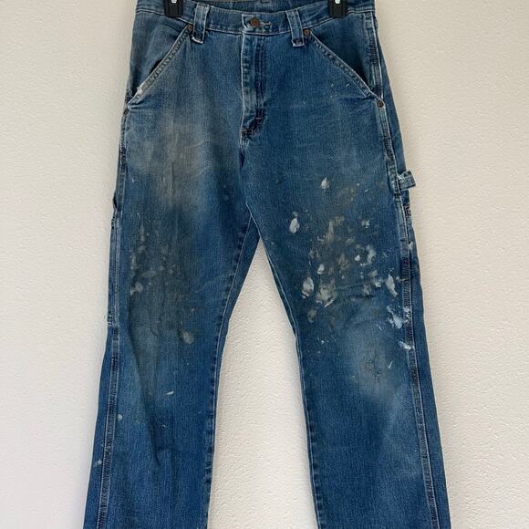 Vintage Wrangler Carpenter Y2K distressed thrashed  grunge punk rock holes 30x30 - Picture 2 of 16